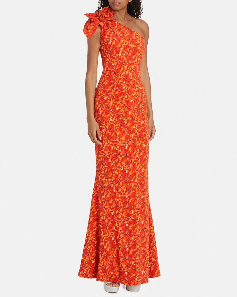 Chiara Boni La Petite Robe Gosia Floral One Shoulder Gown Dress Size 48 US 12 L